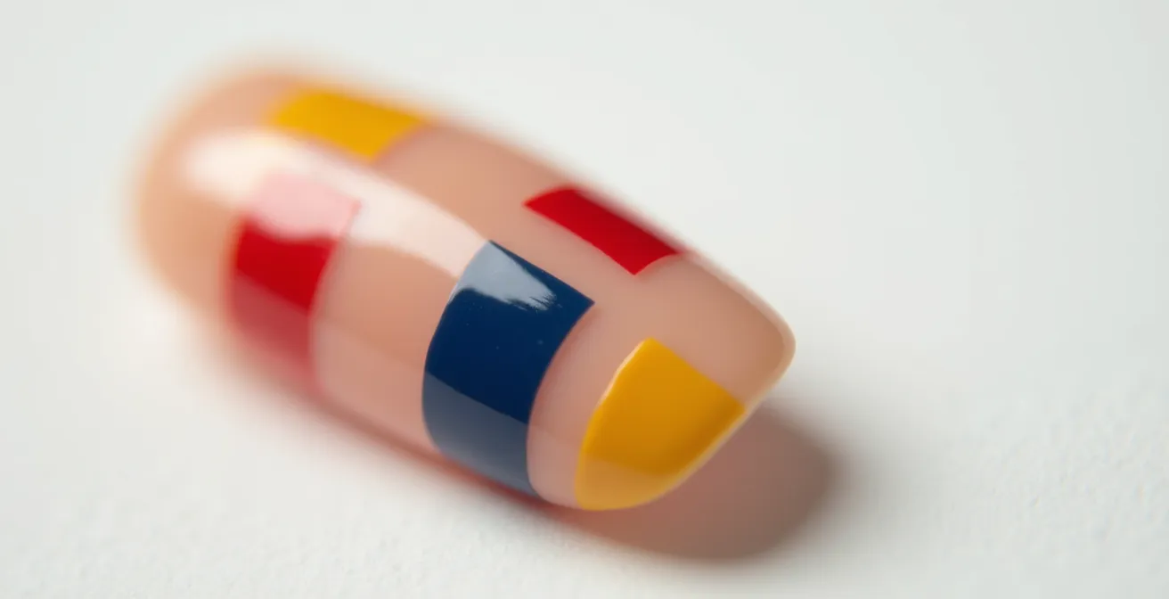 Makroaufnahme von minimalistischem Nageldesign mit Negative Space