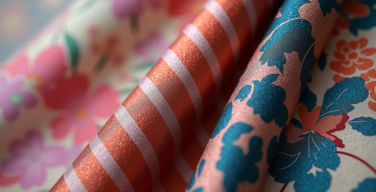 Harmonische Musterkombination von Seidentuch mit verschiedenen Outfits