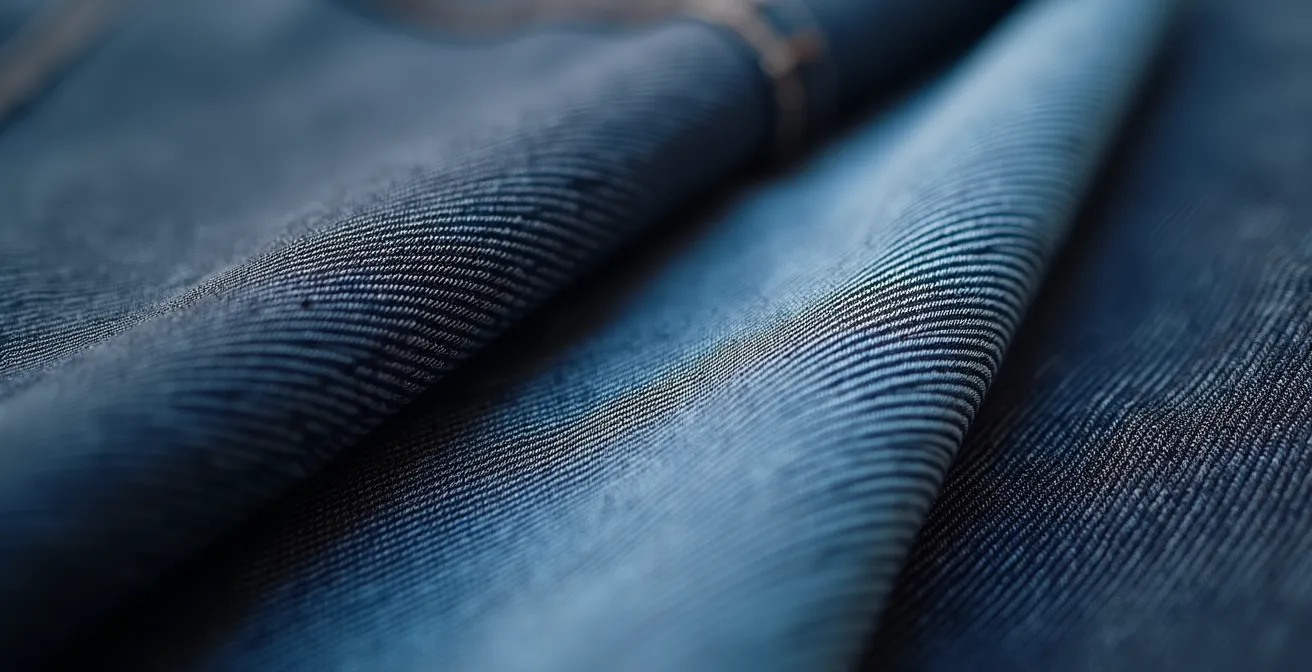 Detailaufnahme verschiedener Jeans-Waschungen und Schnitte für Männer