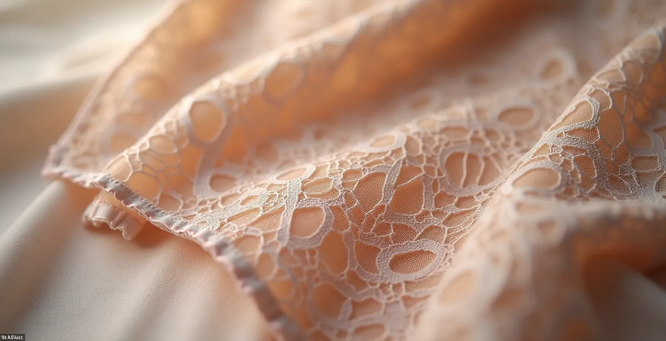 Makroaufnahme hochwertiger Dessous-Details und Stofftexturen