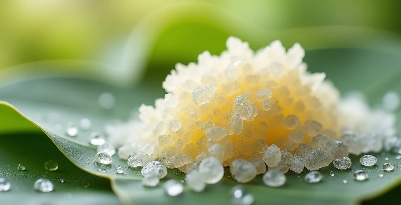 Naturkosmetik-Produkte und Wellness-Elemente in meditativer Anordnung, die ein Gefühl von Ruhe und Selbstfürsorge vermitteln.