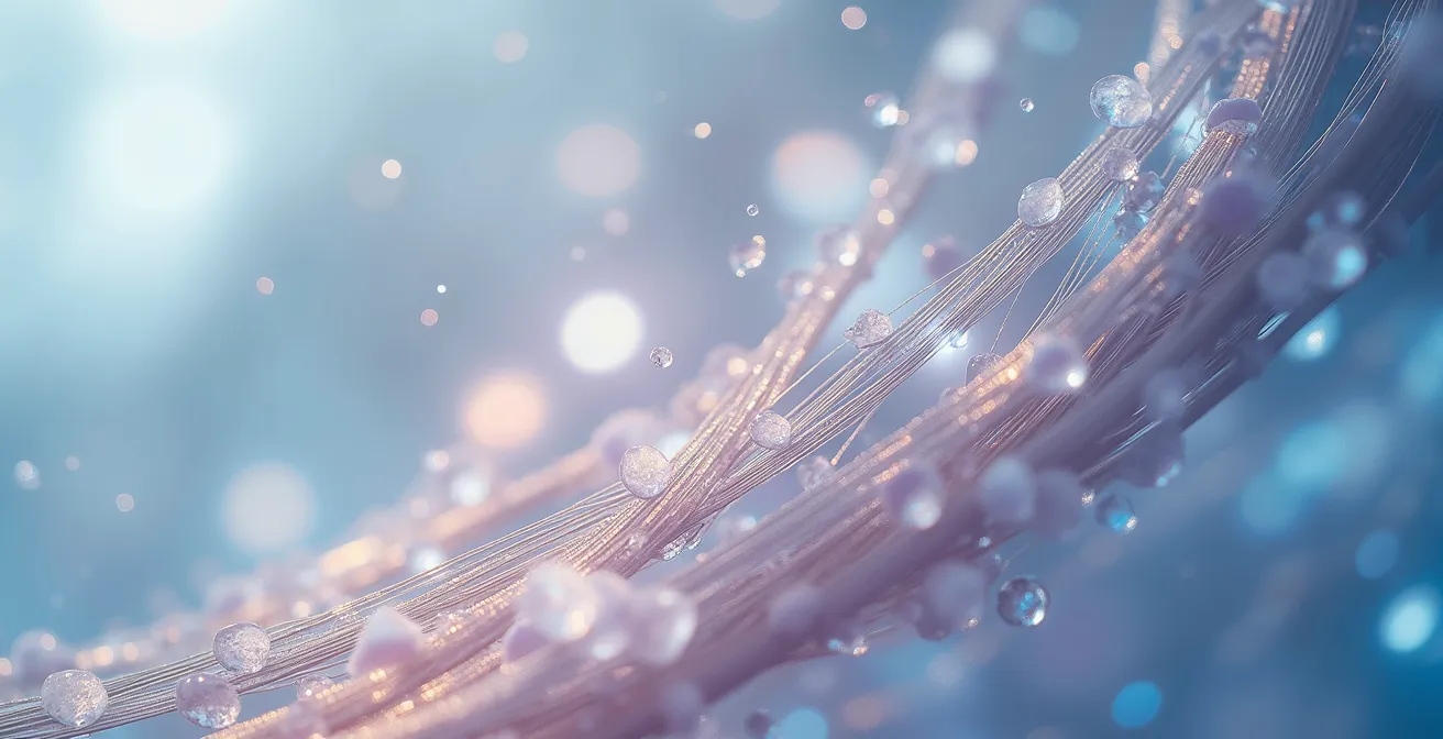 Makroaufnahme von Haarstruktur mit schützendem Film