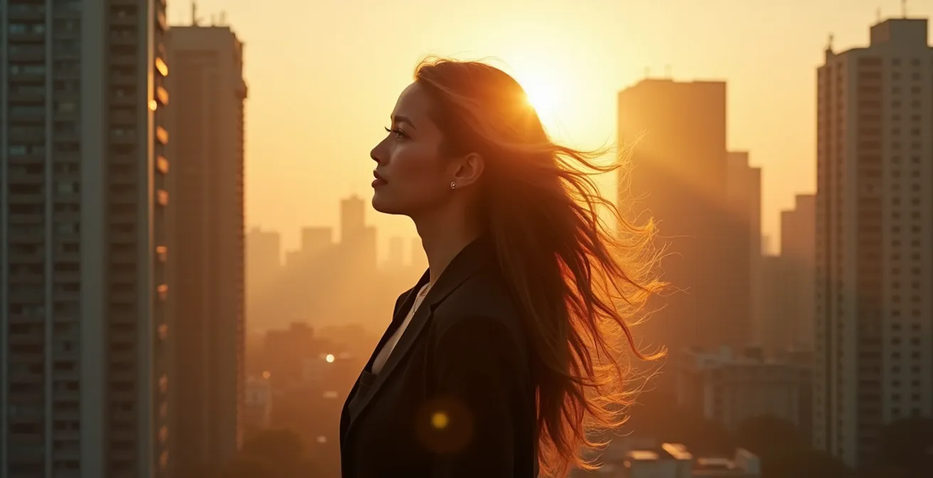 Visualisierung von Feinstaubpartikeln, die sich auf der Haarstruktur in einer städtischen Umgebung ablagern